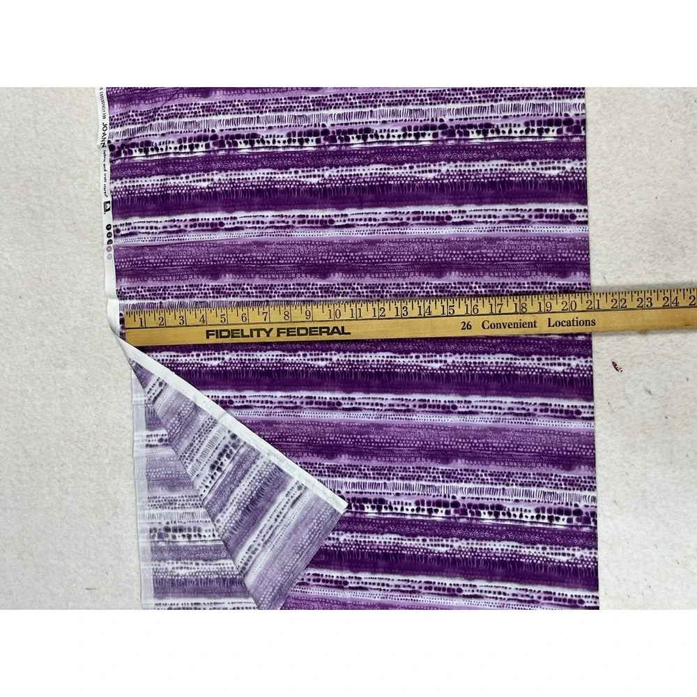 Fall Fabric Bundle Lot of 7 Pieces Purple Magenta Floral Stripes Quilting